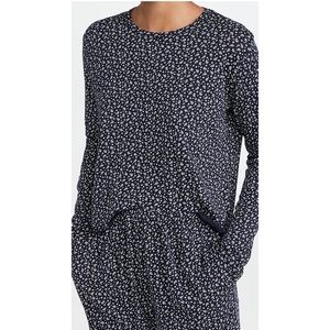 THE GREAT Sleep Tee navy leaf print size 2 M medium NEW